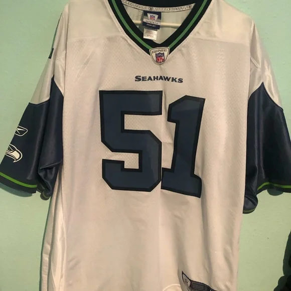 Reebok NFL Seattle Seahawks #51 Lofa Tatupu Sewn Men’s White Jersey Size XL